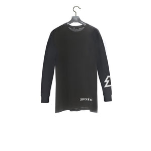 Black / Back - Zeronine Geo Cluster Logo Long Sleeve Soft Tee: 100% Combed Ringspun Cotton