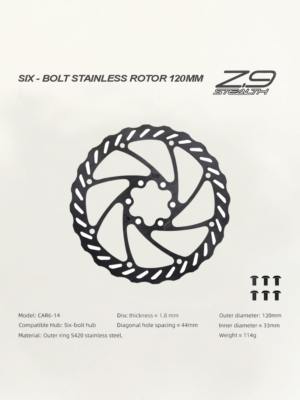 Z.9 STAINLESS ROTOR 120MM