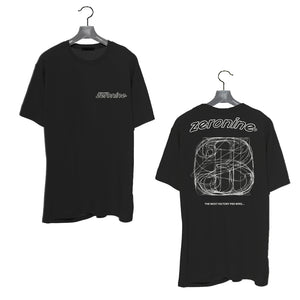 Black - Zeronine Numbers Short Sleeve Soft Tee: 100% Combed Ringspun Cotton