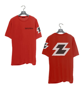 Red - Zeronine Reflective Big Z Short Sleeve Soft Tee: 100% Combed Ringspun Cotton